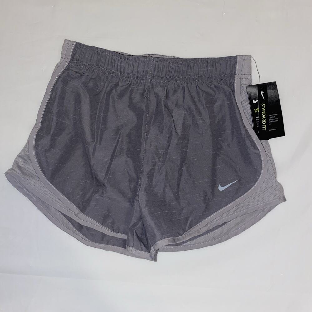 Nike Womens Tempo Gray Dri-Fit Elastic Waist Running Shorts Small